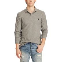 Polo Ralph Lauren Polo Dritta Custom Fit Maniche Lunghe Grigio Uomo Taglie S