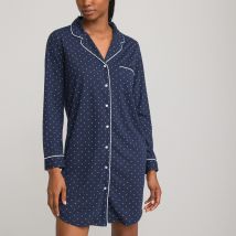 La Redoute Collections Camicia Da Notte Forma Liquette, In Maglia Blu Donna Taglie 42/44 (IT) - 38/40 (FR)
