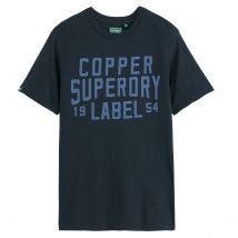 Superdry T-shirt Girocollo Stampata Blu Uomo Taglie S