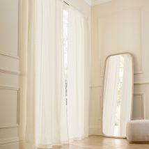 Am.pm Tenda Lino Lavato Finitura Ruflette, Private Bianco Taglie 140 x 180 cm