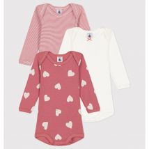 Petit Bateau Confezione Da 3 Body Maniche Lunghe Rosa Taglie 3 mesi - 60 cm