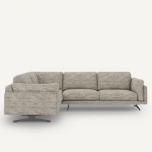 Am.pm Divano Ad Angolo Spigato Screziato, César Beige Taglie angolo sinistro