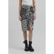 Ikks Gonna Dritta Corta Stampa Patchwork Nero Donna Taglie 36 (FR) - 40 (IT)