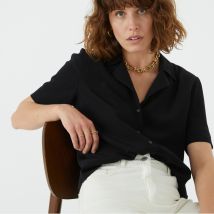 La Redoute Collections Camicia Collo A Revers Nero Donna Taglie 36 (FR) - 40 (IT)