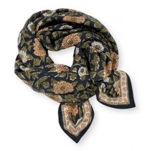 Apaches Collections Grande Foulard Cotone Latika Cœur Réglisse