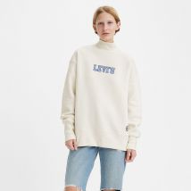 Levi's Felpa Collo Alto, Logo Davanti Beige Donna Taglie M