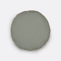La Redoute Interieurs Cuscino Rotondo In Lino Lavato, Onega Verde Taglie diametro 40 cm