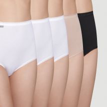 Playtex Confezione Da 3 + 2 Omaggio Slip Maxi Coton Stretch Nero Donna Taglie 42 (FR) - 46 (IT)