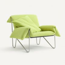 Otto Studio For Am.pm Poltrona In Tessuto Trapuntato E Acciaio, Nomad