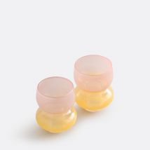 La Redoute Interieurs Set Di 2 Portacandele In Vetro Bicolore, Altezza 8 Cm, Solia