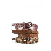La Redoute Collections Confezione Da 3 Cinture Intrecciate, Con Paillettes E Leopardata Multicolore Bambina Taglie 60 cm