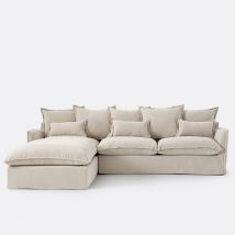 La Redoute Interieurs Divano Angolare Sinistro, Poliestere Screziato, Odna Beige Taglie angolo sinistro