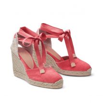 Castaner Espadrillas Con Zeppa In Tela Chiara Arancione Donna Taglie 37