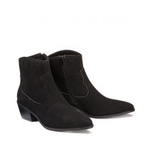 La Redoute Collections Stivaletti Santiag Scamosciati Con Tacco Smussato Nero Donna Taglie 39