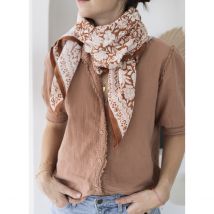 Bindi Atelier Grande Foulard Cotone Stampato Salvador Terracotta