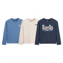 La Redoute Collections Confezione Da 3 T-shirt Maniche Lunghe Con Scritta Blu Bambino Taglie 14 anni - 162 cm