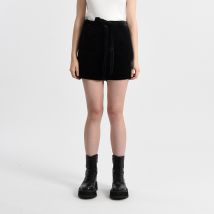 Lili Sidonio Shorts In Velluto Con Strass E Cintura Da Annodare Nero Donna Taglie XS