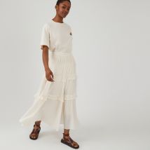 La Redoute Collections Gonna Lunga, In Cotone Bianco Donna Taglie 42 (FR) - 46 (IT)