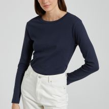 Petit Bateau T-shirt L'iconique, Maniche Lunghe Blu Donna Taglie XS