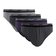 Dim Confezione Da 3+1 Slip In Cotone, Tinta Unita E Motivo Grigio Uomo Taglie L