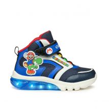 Geox Sneakers Alte Traspiranti Con Led Ciberdron X Ma Blu Bambino Taglie 29