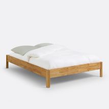 La Redoute Interieurs Letto In Rovere Massello Con Rete, Zulda Beige Taglie 180 x 200 cm