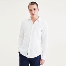 Dockers Camicia Slim In Cotone E Lino, Taschino Bianco Uomo Taglie XL