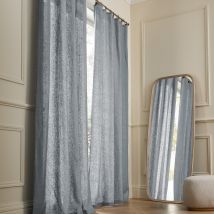Am.pm Tenda In Lino Lavato Con Anelli, Private Grigio Taglie 140 x 260 cm