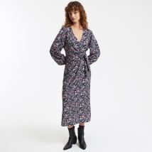 La Redoute Collections Abito Dritto Stampato, Scollo A V, Lunghezza Midi Rosa Donna Taglie 44 (IT) - 40 (FR)