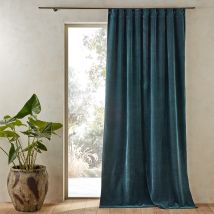 Am.pm Tenda In Velluto Stone Washed, Nyodhi Blu Taglie 140 x 350 cm