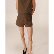 Grace & Mila Pantaloncini Vita Medio-alta, Taglio Dritto Pino Verde Donna Taglie S