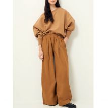Sessun Felpa Maniche Lunghe Girocollo Isi Marrone Donna Taglie M