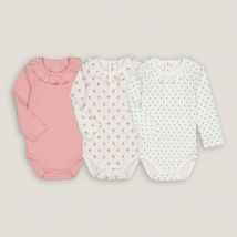 La Redoute Collections Confezione Da 3 Body Maniche Lunghe Con Volant Al Collo Beige Taglie 18 mesi - 81 cm