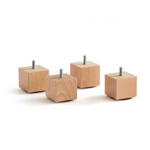 Am.pm Confezione Da 4 Piedini Per Rete Bassi Quadrati, Jarano Beige Taglie 5 cm