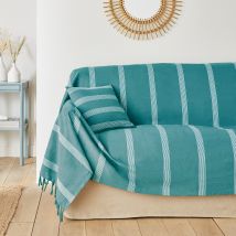 So'home Plaid A Righe Cotone, Nado A Righe Verde Taglie 230 x 250 cm