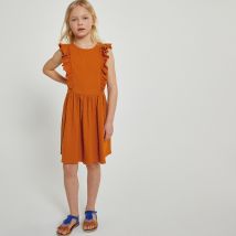 La Redoute Collections Abito Corto Con Volant Marrone Bambina Taglie 3 anni - 94 cm