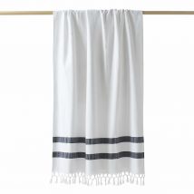 La Redoute Interieurs Fouta Xl Cotone Bio, Foderato Spugna Antalya Bianco Taglie 90 x 175 cm