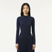 Lacoste Te-shirt Collo Alto Blu Donna Taglie 38 (FR) - 42 (IT)