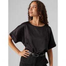 Vero Moda Camicetta Satinata, Maniche Corte Nero Donna Taglie S