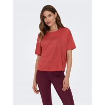 Only Play T-shirt Taglio Loose Nia, Motivo In Dévoré Rosso Donna Taglie XS