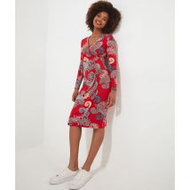 Joe Browns Abito Scollo A V In Jersey Stampa Paisley Rosso Donna Taglie 40 (FR) - 44 (IT)