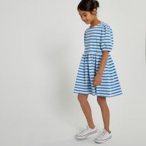 La Redoute Collections Abito Maniche Corte A Righe Blu Bambina Taglie 5 anni - 108 cm