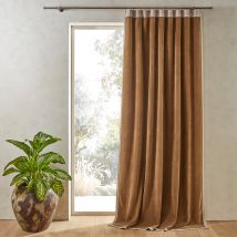 Am.pm Tenda In Velluto Di Cotone E Lino, Venita Marrone Taglie 140 x 260 cm