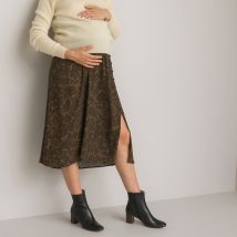 La Redoute Collections Gonna Premaman Media Lunghezza, Stampa Floreale Verde Donna Taglie 36 (FR) - 40 (IT)