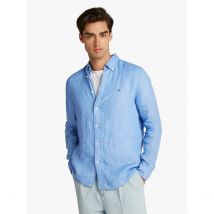 Tommy Hilfiger Camicia In Lino Blu Uomo Taglie L