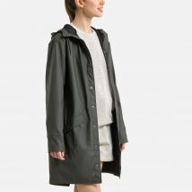 Rains Giacca Impermeabile Con Cappuccio Unisex Long Jacket Verde Donna Taglie XS