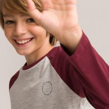 La Redoute Collections Confezione Da 3 T-shirt Maniche Lunghe, Scritta Al Petto Marrone Bambino Taglie 6 anni - 114 cm