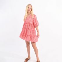 Molly Bracken Abito Corto Fantasia Scollo A V Arancione Donna Taglie S