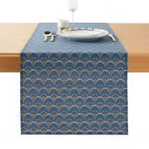 La Redoute Interieurs Runner Anti-macchia Stampato Mina Blu Taglie 45 x 150 cm