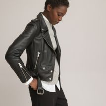 La Redoute Collections Giubbotto Biker In Pelle, Signature Thelma Nero Donna Taglie 50 (IT) - 46 (FR)